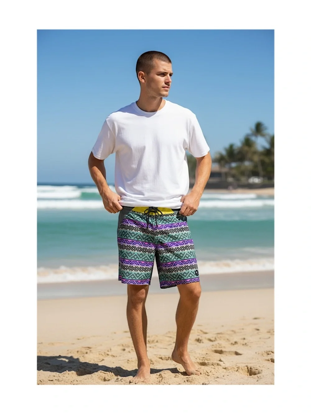 Vast Men's HydrogenVI Patterned Boardshorts - Purple & Green, NWT, 30